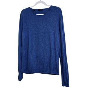 Selected Homme Blue Silk Blend Crewneck Sweater Men’s L Lightweight Luxury Knit
